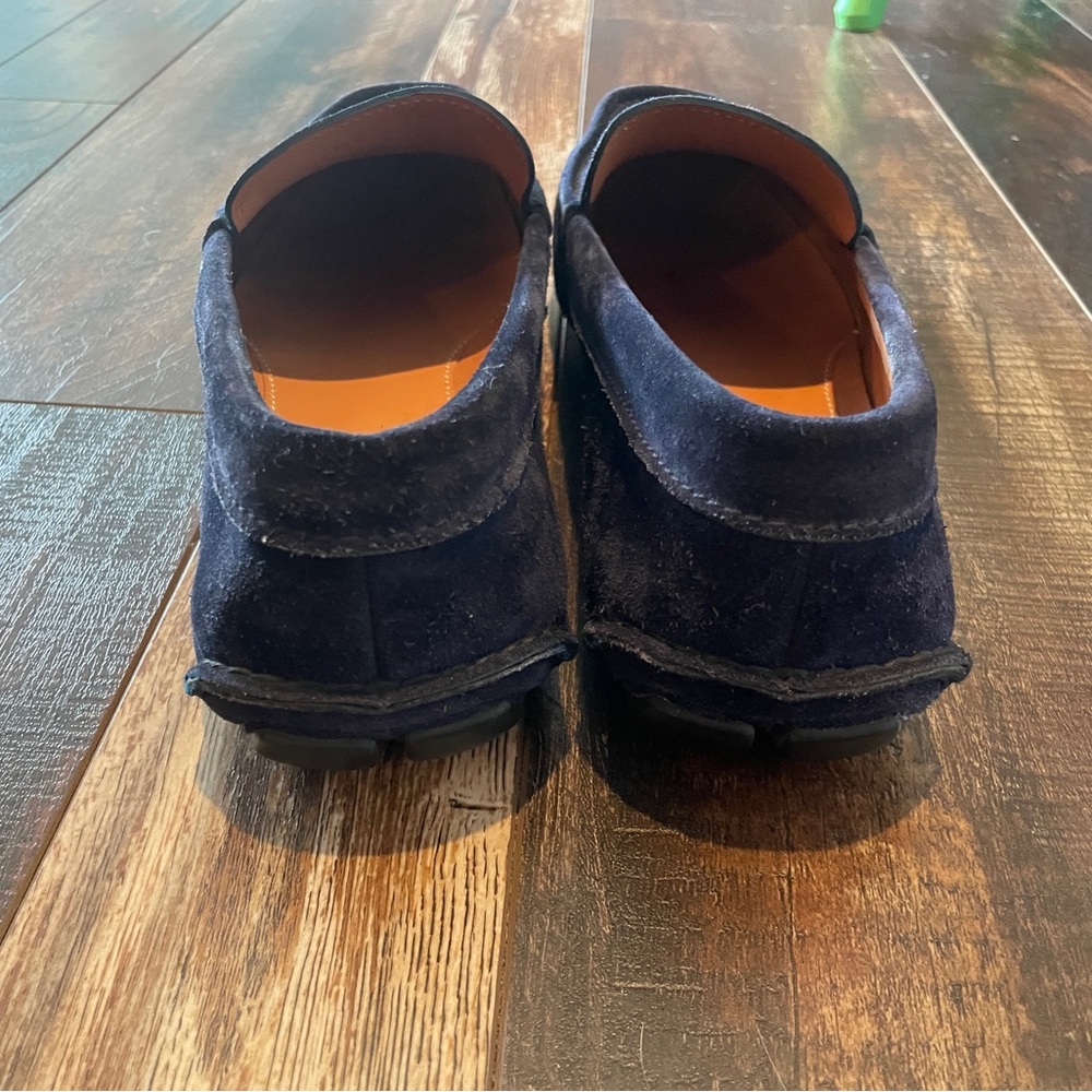 Prada Men's Navy Blue Suede Leather Loafers - size 11 - Picture 5 of 13